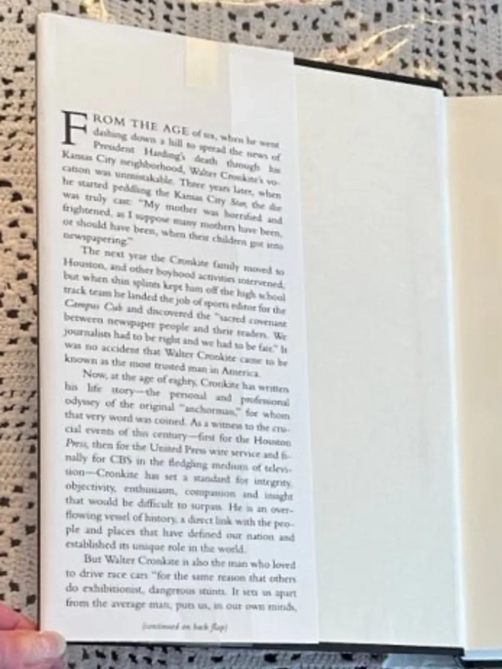 Walter Cronkite A Reporter's Life Hardcover